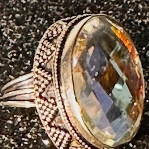 Ring S925 Elegant Borealis Auroras Crystal 6 Cts  Women's Ring size 7 New